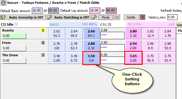 One-Click betting buttons