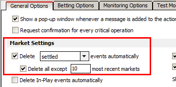Delete all except 10 latest events