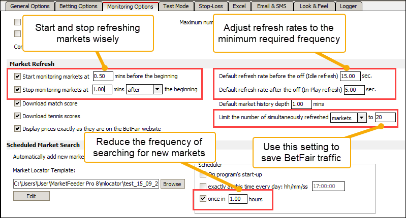 Monitoring options