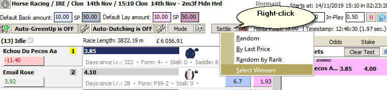 Settle a market manually