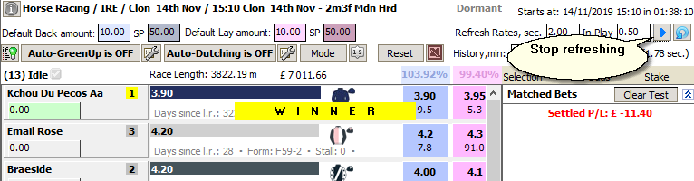 The market is settled