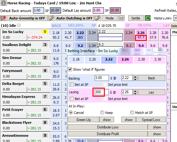 A large bet will be split in real mode