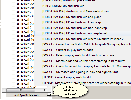 Use Market Locator search templates to quickly add markets