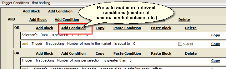 How to add conditions