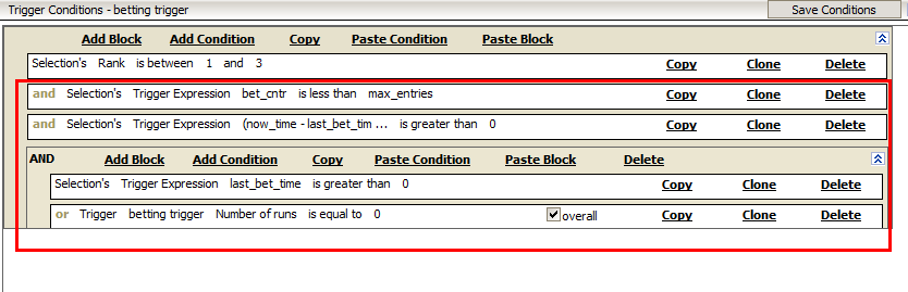 Mandatory conditions