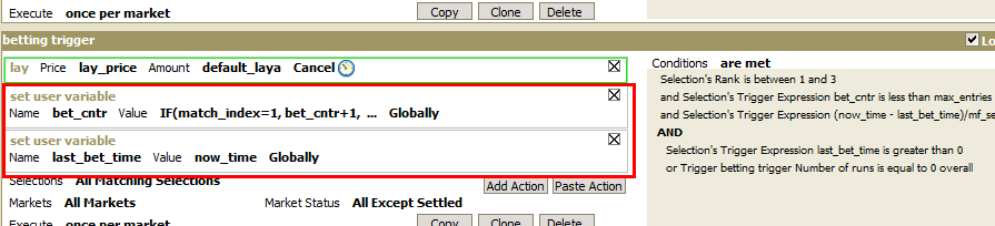 Two mandatory trigger actions