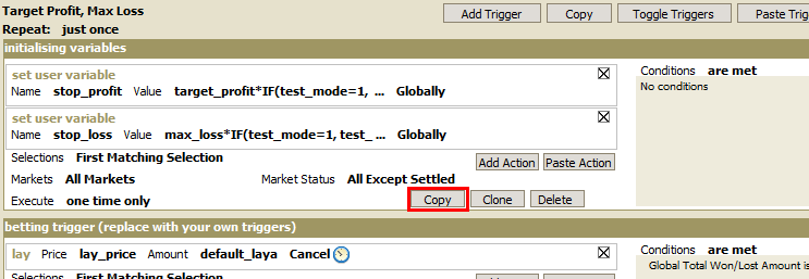 Copy trigger