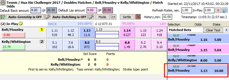 Increasing the bet in the next game